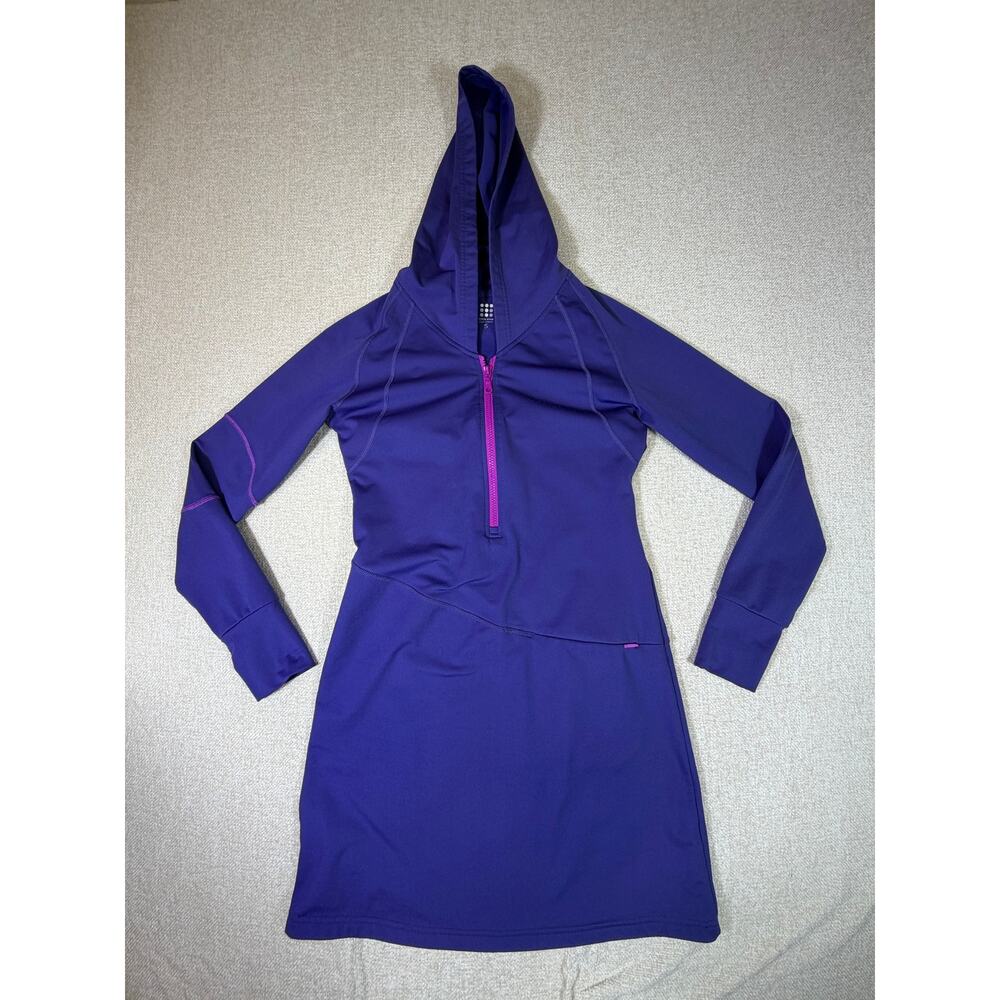 Title Nine Women Small Purple Pink Hooded Long Sleeve Athleisure Casual Dress